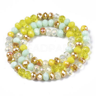 Electroplate Glass Beads Strands X-EGLA-N002-12H-1