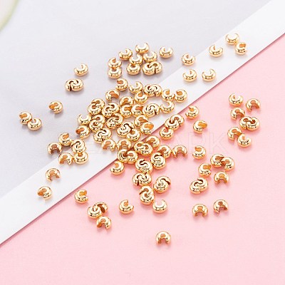 Brass Crimp Beads Covers X-KK-F824-036B-G-1