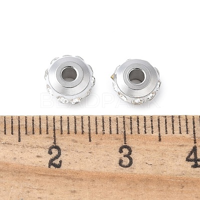 304 Stainless Steel Polymer Clay Rhinestone Beads STAS-Q038-01B-1