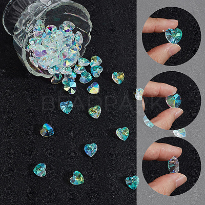 100Pcs Valentine's Day Glass Pendants RGLA-SP0001-67-1