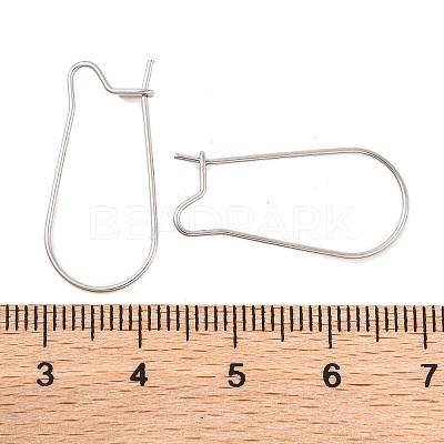 Non-Tarnish 316 Surgical Stainless Steel Hoop Earrings Findings Kidney Ear Wires X-STAS-E009-5-1