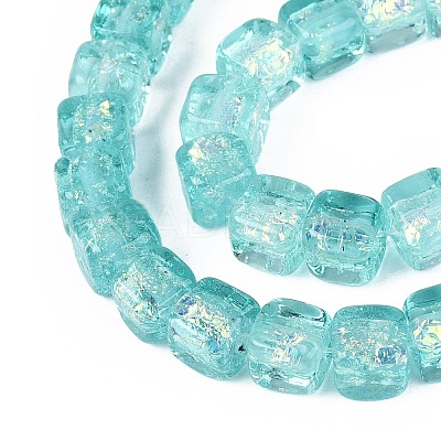 Handmade Foil Glass Beads Strands FOIL-Q002-04E-1