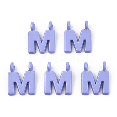 Rack Plating Spray Painted Alloy 2-Loop Link Pendants PALLOY-N176-01M-1