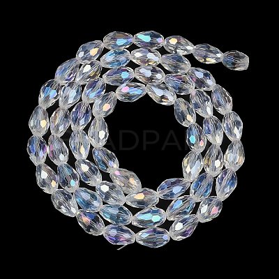 Transparent Electroplate Glass Beads Strands EGLA-N013-T8mm-B-M-1