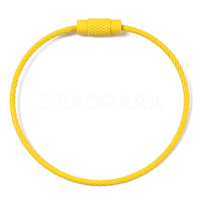 Spray Painted Steel Wire Cable Keychains MAK-CJC0001-03A-1