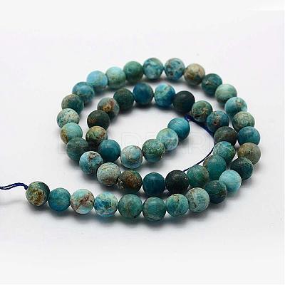 Natural Apatite Beads Strands G-K193-6mm-12-1