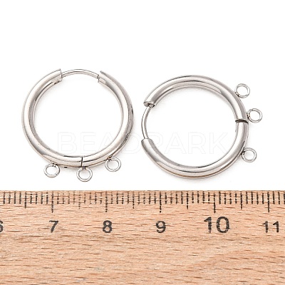 304 Stainless Steel Huggie Hoop Earring Findings STAS-D183-03C-P-1