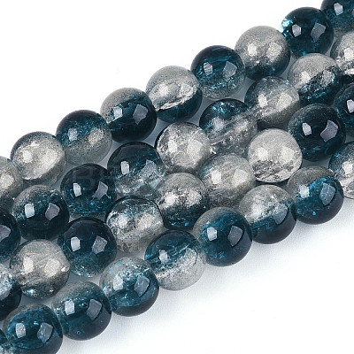 Transparent Crackle Glass Bead Strands GLAA-T025-8mm-02D-1