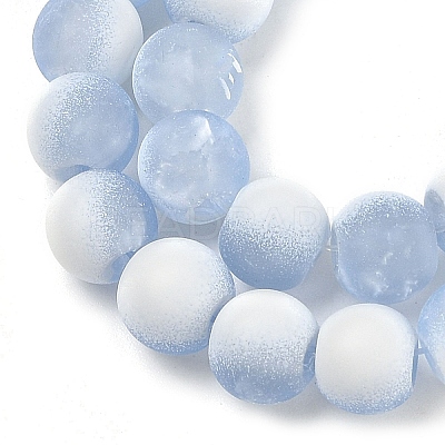 Frosted Crackle Glass Beads Strands GLAA-U001-6mm-M14-1