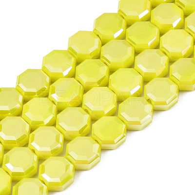 Electroplate Opaque Solid Color Glass Beads Strands EGLA-N002-27-B03-1
