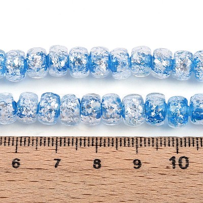 Luminous Handmade Silver Foil Glass Beads Strands FOIL-N029-02B-08-1