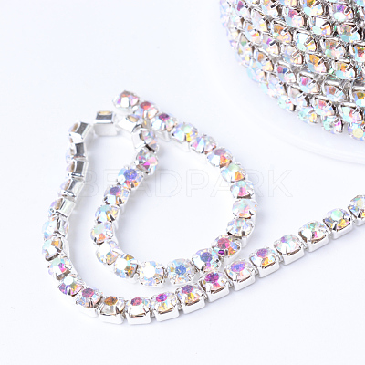 Brass Rhinestone Strass Chains CHC-T001-SS16-02S-1