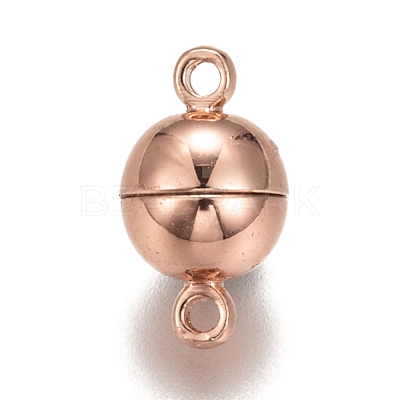 Rack Plating Brass Magnetic Clasps with Loops KK-F801-02B-RG-1