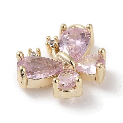 Brass Micro Pave Cubic Zirconia Charms KK-G491-28G-03-1