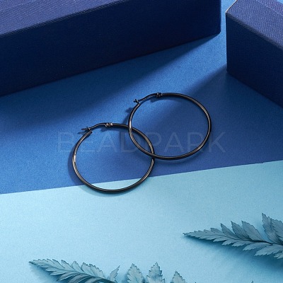 304 Stainless Steel Big Hoop Earrings X-EJEW-F105-06B-1