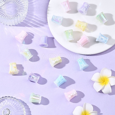10Pcs UV Plating Acrylic Beads MACR-YW0004-57-1