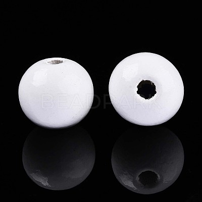 Spray Painted Round Natural Schima Wood Beads WOOD-A018-12mm-31-1