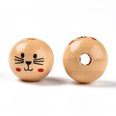 Natural Wood European Beads LS-X-WOOD-S055-16A-1