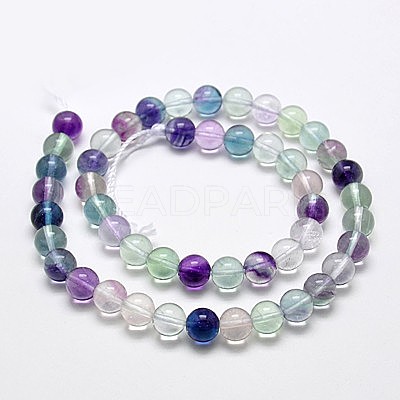 Natural Fluorite Beads Strands G-E112-8mm-6-1