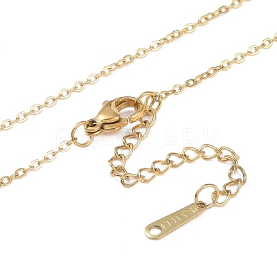 Ion Plating(IP) Initial Letter 304 Stainless Steel Pendant Necklaces NJEW-M199-01G-W-1