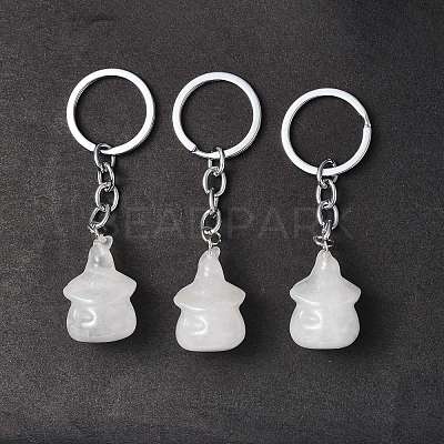 Natural Quartz Crystal Keychains KEYC-P011-04P-11-1