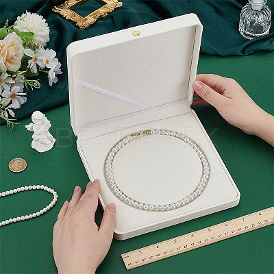 Leather Pearl Beaded Necklace Packaging Boxes CON-WH0086-187A-1