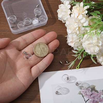 10Pcs Screwable Alloy Transparent Glass Pendants GLAA-CA0001-61-1