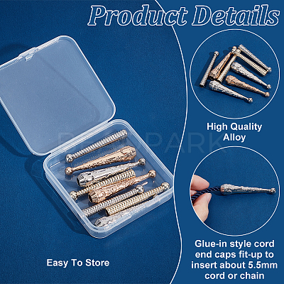 8Pcs 4 Style Alloy Cord Ends FIND-ME0001-09-1