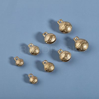 40Pcs 4 Styles Brass Bell Pendants KK-CA0002-54-1