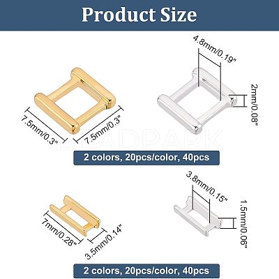 80Pcs 4 Styles Eco-Friendly Brass Watch Band Clasps KK-FH0004-02-1
