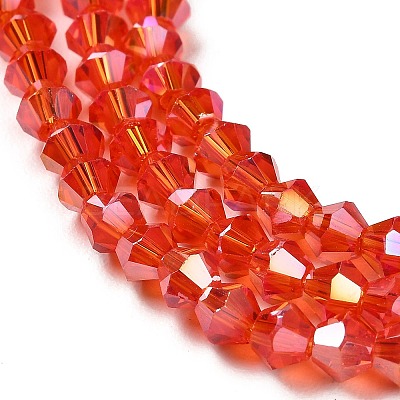 Transparent Electroplate Glass Beads Strands GLAA-F029-3mm-A14-1
