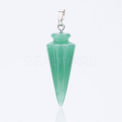 Natural Green Aventurine Pendants G-P236-03-1