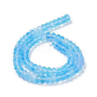 Frosted Transparent Glass Beads Strands X-FGLA-M002-01B-1
