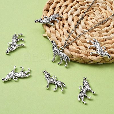 Tibetan Style Alloy Howling Wolf Pendants LS-LF1753Y-NF-1
