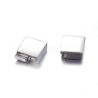 Tarnish Resistant 304 Stainless Steel Magnetic Clasps with Glue-in Ends STAS-I011-04-1