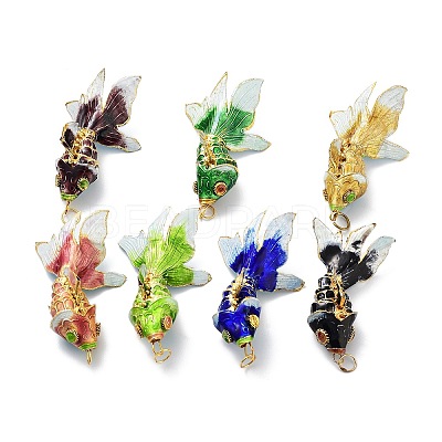 Brass Cloisonne Pendants KK-P251-A03-G-1