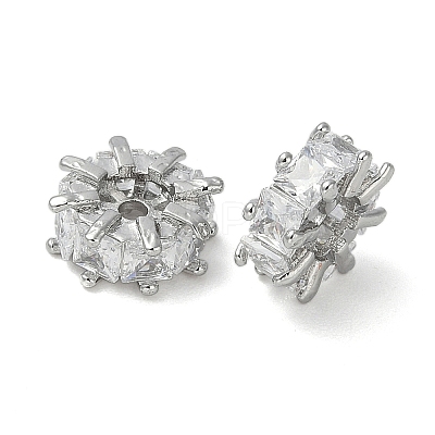 Brass Micro Pave Cubic Zirconia Spacer Beads KK-U045-16P-02-1