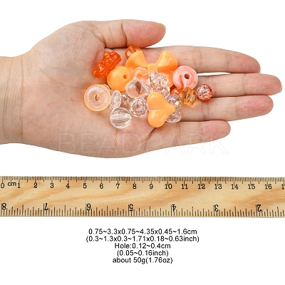 Opaque & Transparent Acrylic Beads MACR-YW0002-01B-1