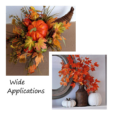 30Pcs 6 Colors Artificial Plastic Maple Leaf AJEW-CF0001-03-1