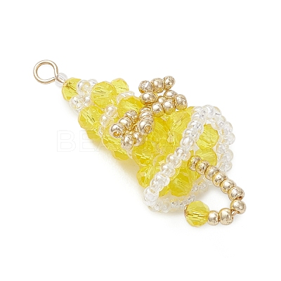7Pcs Glass Pendants PALLOY-MZ01164-1