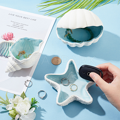 Ocean-themed Ceramic Jewelry Plate AJEW-WH0033-01A-1