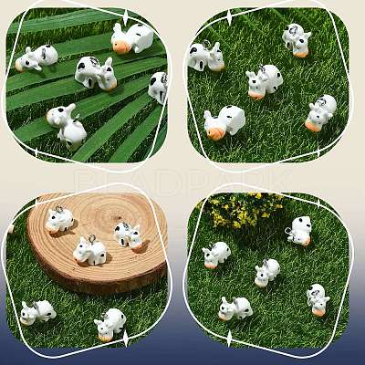 40Pcs Opaque Resin Animal Pendants RESI-SZ0003-29-1