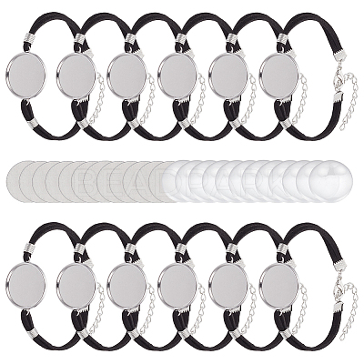DIY Faux Suede Cord & Aluminum Heat Transfer Blank Bracelet Making Kits DIY-DR0002-38-1