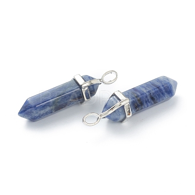 Natural Sodalite Pointed Pendants G-M378-01P-A18-1