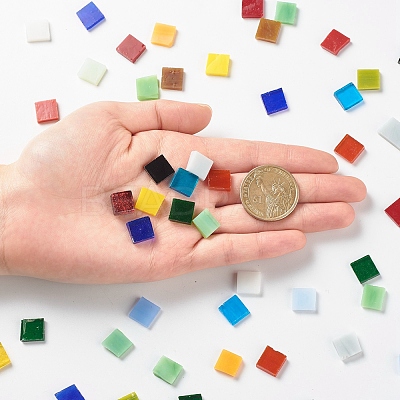 Mosaic Tiles Glass Cabochons X-DIY-P045-01-1