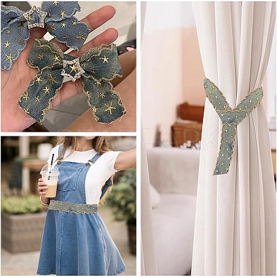 Star Bronzing Denim Polyester Ribbon PW-WGCF3C2-02-1