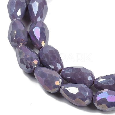 Opaque Solid Color Electroplate Glass Beads Strands LS-EGLA-N013-P6mm-B09-1