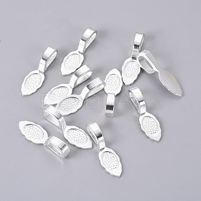 Tibetan Style Alloy Glue-on Flat Pad Bails LS-K0P9R021-1