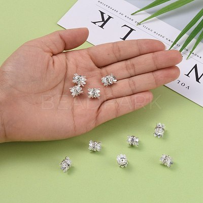Brass Rhinestone Bead Caps X-RB-H042-14-1