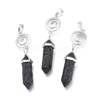 Natural Lava Rock Pointed Big Pendants G-D0021-01P-16-1